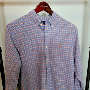 Plaid button-down. Polo by Ralph Lauren L